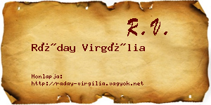 Ráday Virgília névjegykártya